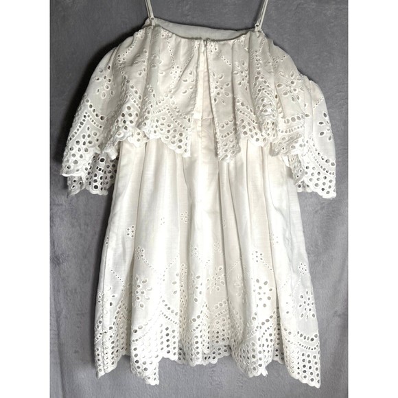 ASOS White Eyelet Off-Shoulder Mini Dress - Picture 2 of 8